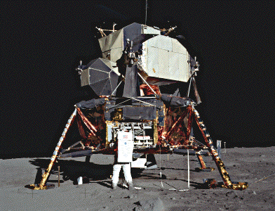 Apollo 11 Lunar Module on the Moon, NASA photo by Neil Armstrong