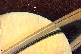 Saturn, moon and rings